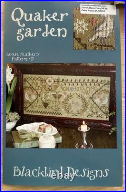 Quaker Garden Loose Feathers # 19 Cross Stitch Kit Blackbird Designs READ OOP