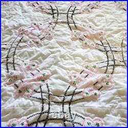 Queen Size Quilt Kit Bucilla Finished Handmade Cross Stitch Hearts Vintage 1930s Queen Size Quilt Kit Bucilla Finished Handmade Cross Stitch Hearts Vintage 1930s