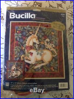 RARE Bucilla Needlepoint Kit Unicorn, sealed, Barbara Baatz 1998