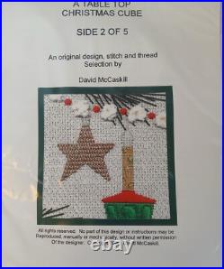 RARE David McCaskill Table Top Christmas Cube Musical Needlepoint Complete KIT