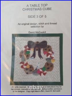 RARE David McCaskill Table Top Christmas Cube Musical Needlepoint Complete KIT