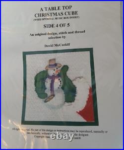 RARE David McCaskill Table Top Christmas Cube Musical Needlepoint Complete KIT