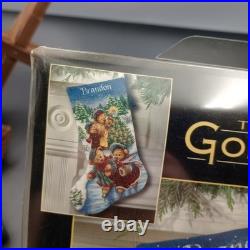RARE Dimensions GOLD 8753 VICTORIAN BEARS Christmas Stocking Kit NEW SEALED NOS