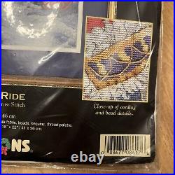 RARE Dimensions Gold Collection Midnight Ride Santa Cross Stitch 8617 KIT Sealed