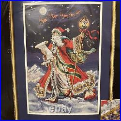 RARE Dimensions Gold Collection Midnight Ride Santa Cross Stitch 8617 KIT Sealed