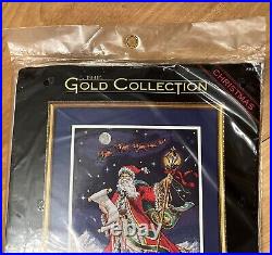 RARE Dimensions Gold Collection Midnight Ride Santa Cross Stitch 8617 KIT Sealed