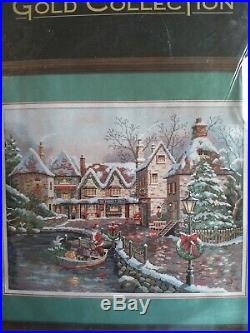 RARE Dimensions The Gold Collection Christmas Cove Counted Cross Stitch kit