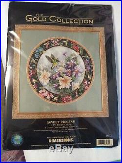 RARE Dimensions The Gold Collection Sweet Nectar counted cross stitch kit