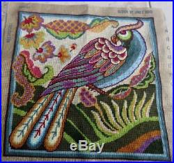RARE EHRMAN needlepoint JANET HAIGH Tapestry CREWEL PARROT BIRD kit VINTAGE