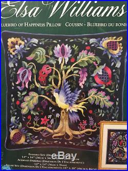 RARE Elsa Williams BLUEBIRD OF HAPPINESS Jacobean Crewel Embroidery Kit NIP