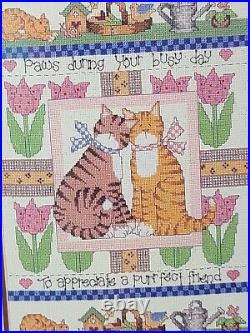 RARE Needle Treasures Counted Cross Stitch Kit 2006 NEW SEALED 04714 Cats 10x14