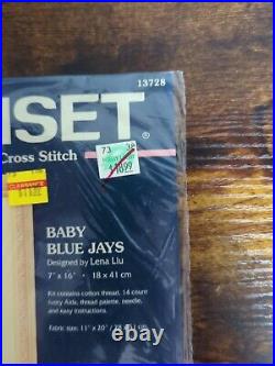 RARE-Sunset Baby Blue Jays Counted Cross Stitch #13728