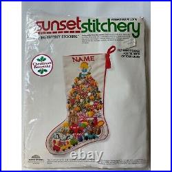 RARE Sunset Stitchery CHRISTMAS FANTASY STOCKING 18 Cross Stitch Kit #2025