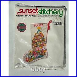 RARE Sunset Stitchery CHRISTMAS FANTASY STOCKING 18 Cross Stitch Kit #2025