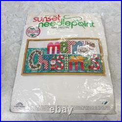 RARE Vintage 1978 Sunset Needlepoint Kit Merry Christmas # 6070