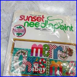 RARE Vintage 1978 Sunset Needlepoint Kit Merry Christmas # 6070