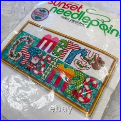 RARE Vintage 1978 Sunset Needlepoint Kit Merry Christmas # 6070