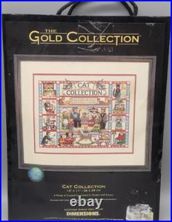 RARE Vintage Dimensions Gold Cat Collection Counted Cross Stitch Kit 35008 1999