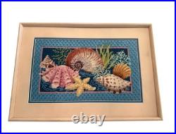 RARE Vintage Dimensions Oceans Bounty Needlepoint Framed