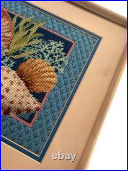 RARE Vintage Dimensions Oceans Bounty Needlepoint Framed