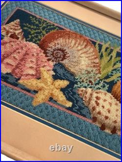 RARE Vintage Dimensions Oceans Bounty Needlepoint Framed