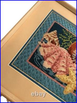 RARE Vintage Dimensions Oceans Bounty Needlepoint Framed