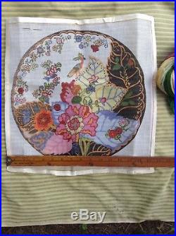 RARE Vintage KIT Tobacco Leaf Needlepoint Pillow Mottohedeh Phoenix NOS Chinese