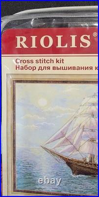 RIOLIS Counted Cross Stitch Kit Ship Sail Boat Ocean #1356 HTF Rare Russia 2012