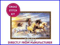 RIOLIS PREMIUM Counted Cross Stitch Kit 100/038 In the Sunset- Horses & Water