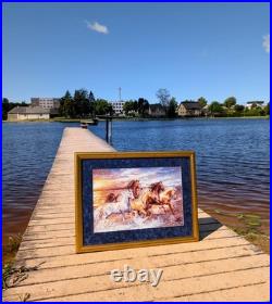 RIOLIS PREMIUM Counted Cross Stitch Kit 100/038 In the Sunset- Horses & Water