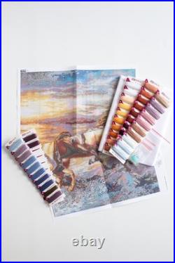 RIOLIS PREMIUM Counted Cross Stitch Kit 100/038 In the Sunset- Horses & Water