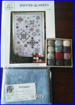 ROSEWOOD MANOR WINTER QUAKERS CROSS STITCH KIT WithPTP LINEN & VALDANI THREADS