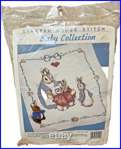 Rare 1990 Jca Counted Cross Stitch Beatrix Potter Rabbit Bunnies Quilt Kit New Rare 1990 Jca Counted Cross Stitch Beatrix Potter Rabbit Bunnies Quilt Kit New