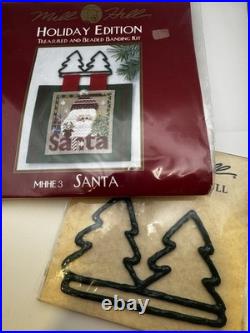 Rare 2002 Mill Hill SANTA Holiday Edition Banner Stitch Kit + Bell Pull Holder