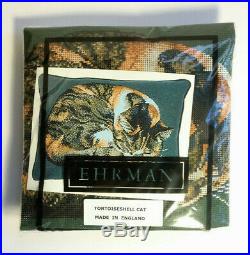 Rare 2003 Ehrman Tortoiseshell Cat Tapestry Needlepoint Kit Retired Vintage