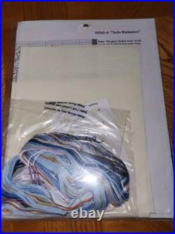Rare 2004 Bucilla Plaid Toile Romance Counted Cross Stitch Kit #43362