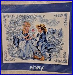 Rare BUCILLA Plaid Counted Cross Stitch Kit Toile Romance #43362 USA 2004