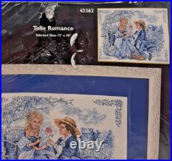 Rare BUCILLA Plaid Counted Cross Stitch Kit Toile Romance #43362 USA 2004