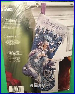 Rare Bucilla Christmas Felt Stocking Kit SNOW QUEEN FROZEN Fairy Princess 18