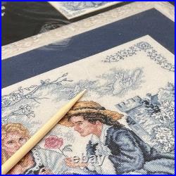 Rare Bucilla Plaid Counted Cross Stitch Kit Toile Romance #43362 USA 2004
