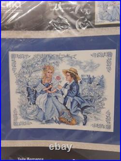 Rare Bucilla Plaid Counted Cross Stitch Kit Toile Romance #43362 USA 2004 D38