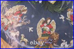 Rare Dimensions Angels of Peace Cross Stitch Christmas Tree Skirt Kit 8717 Race