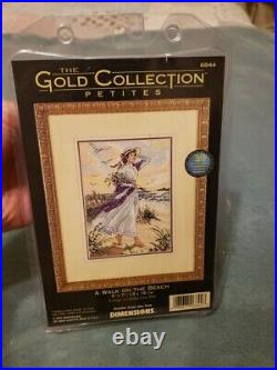 Rare Dimensions Gold Collection Petites A Walk On The Beach #6844 Woman Seagulls