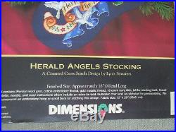 Rare Dimensions Herald Angels Christmas Stocking Kit 8531'97 Gold Collection