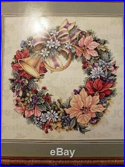 Rare HTF Dimensions Gold Collection Holiday Harmony Wreath Cross Stitch