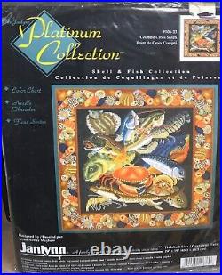 Rare Janlynn Platinum Collection Cross Stitch KitShell & Fish #106-33New