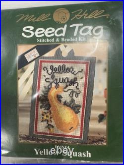 Rare Mill Hill Cross Stitch Set Of 4 Kits SEED TAG Green Bean Beet Radish Squash