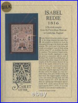 Rare Scarlet Letter Isabel Redie 1816 Sampler 35ct Silks Cross Stitch KIT Rare Scarlet Letter Isabel Redie 1816 Sampler 35ct Silks Cross Stitch KIT