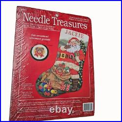 Ready for Christmas Stocking Santa Claus Counted Cross Stitch Kit Toys Sealed