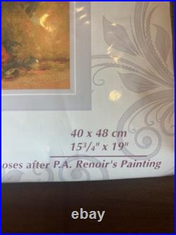 Riolis counted cross stitch Kit Bouquet of Roses after Pierre August Renoir